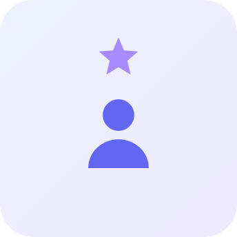 Single recruiter icon with one star
